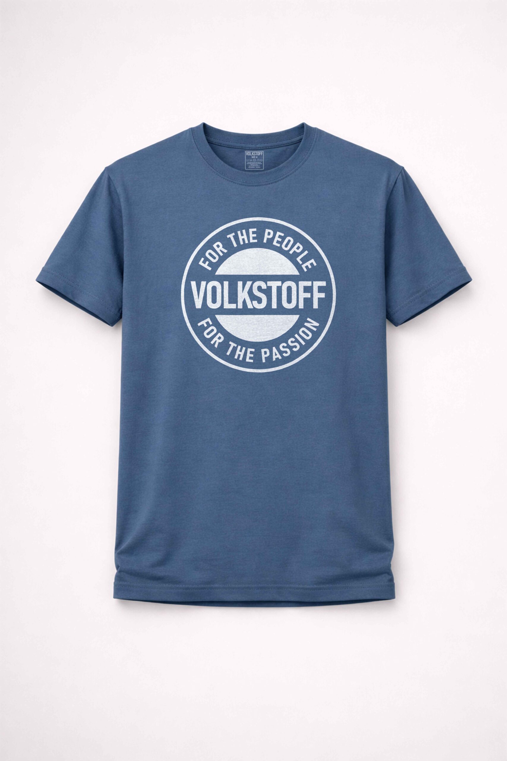 Volkstoff For The People For The Passion Crest T-Shirt 7 Volkstoff For The People For The Passion Crest T-Shirt indigo front view large crest print