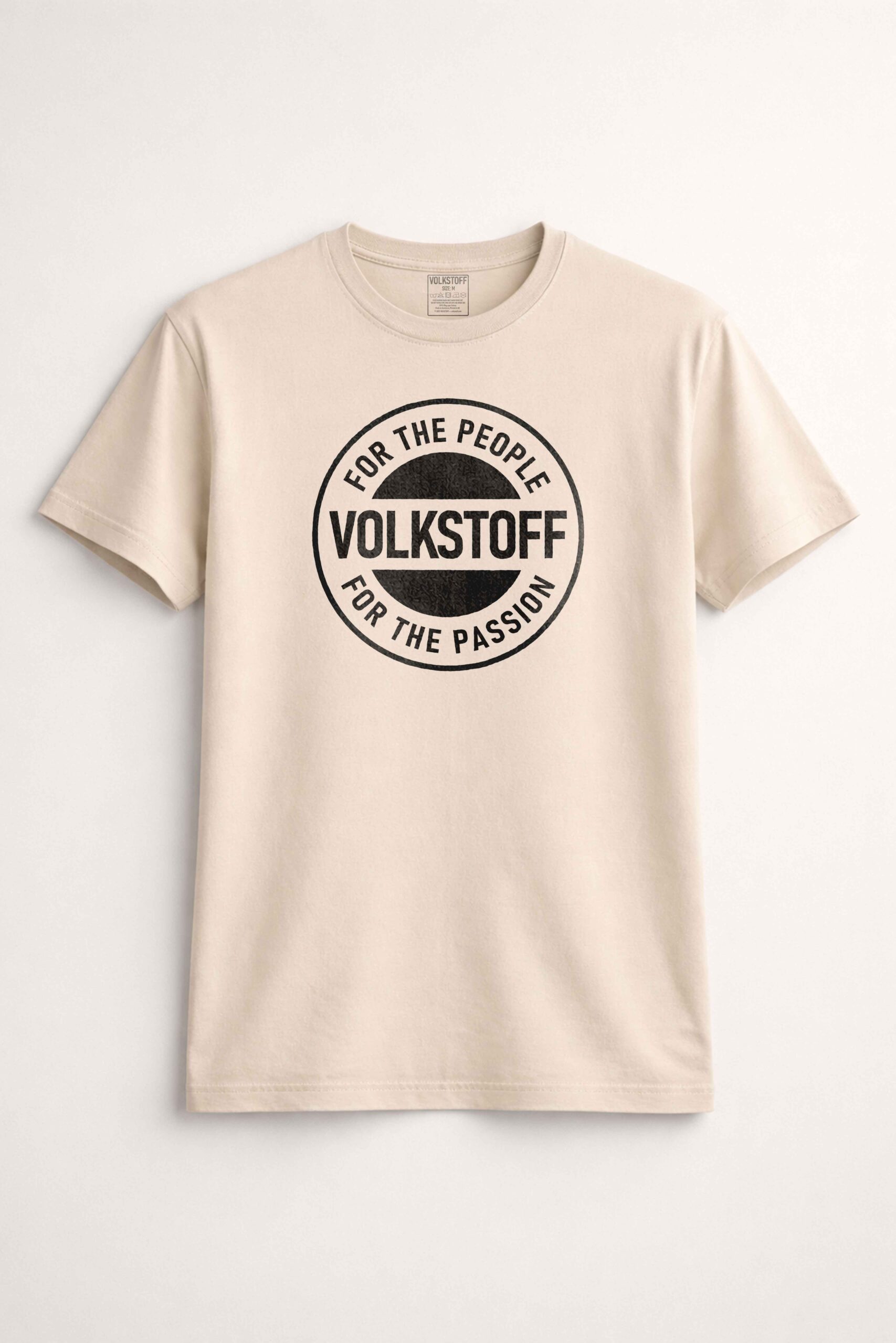 Volkstoff For The People For The Passion Crest T-Shirt 5 Volkstoff For The People For The Passion Crest T-Shirt sand front view large crest print