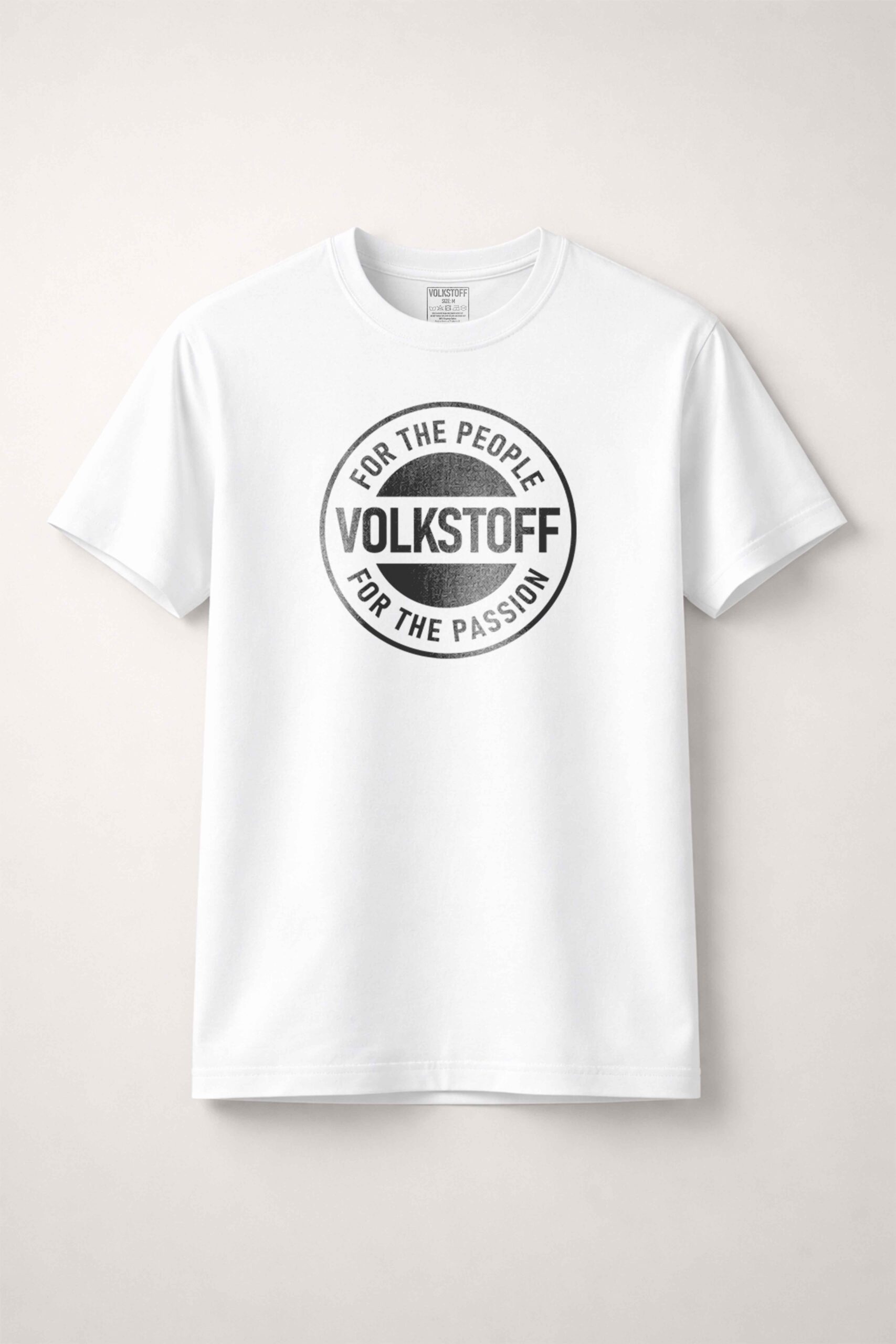 Volkstoff For The People For The Passion Crest T-Shirt 1 Volkstoff For The People For The Passion Crest T-Shirt white front view large crest print