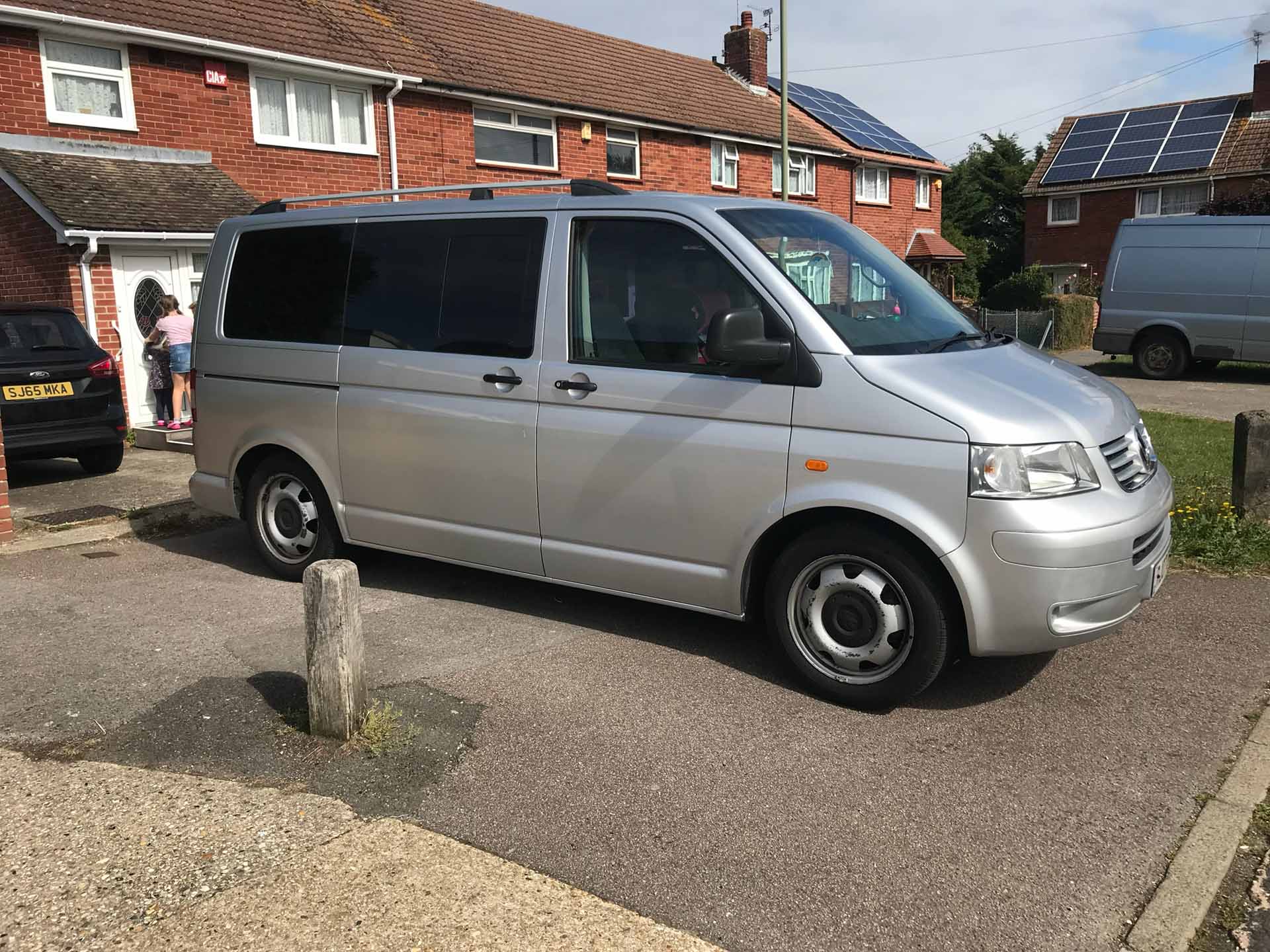 VW T5 Transporter known as Clanky parked outside home – part of garage life VW culture