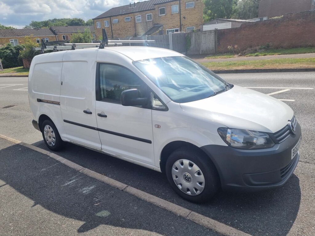 VW Caddy Maxi camper build in progress during interior conversion