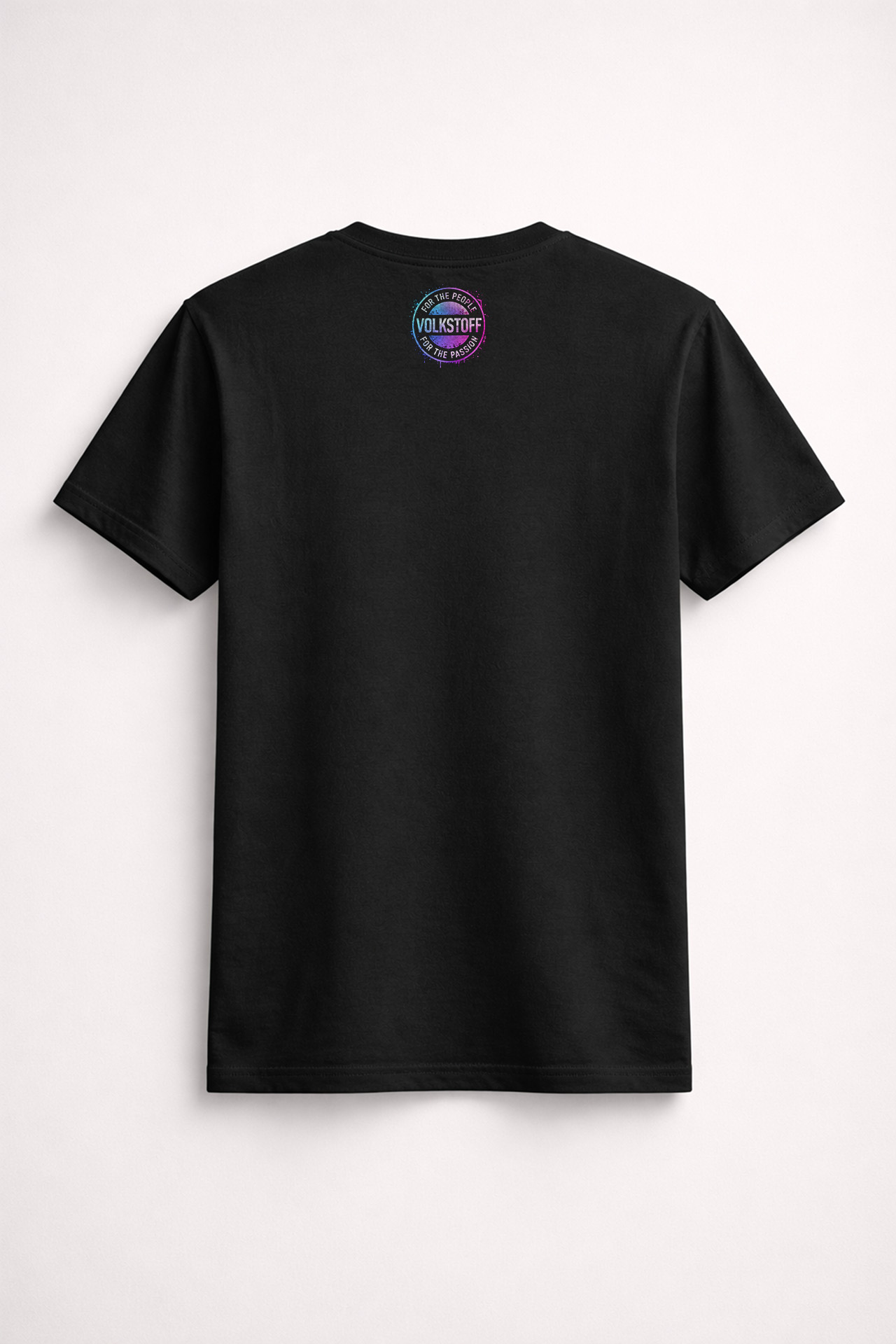 Volkstoff BNZ Brotherhood Front Print T Shirt 4 Volkstoff BNZ Brotherhood Front Print T Shirt black rear view neon gradient Volkswagen inspired logo print
