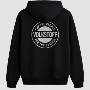 Volkstoff For The People For The Passion Pullover Hoodie black rear view large full back crest logo
