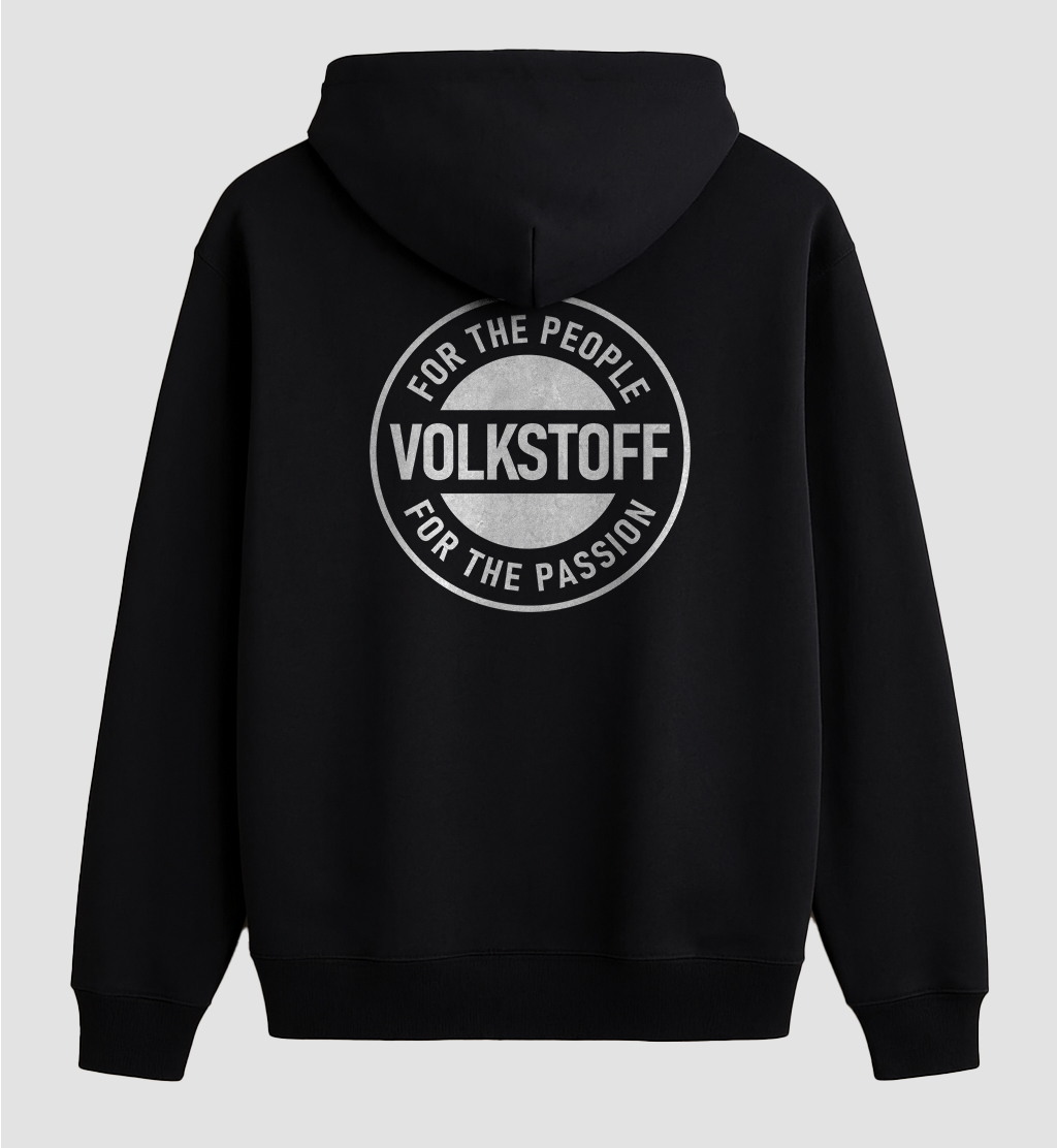 Volkstoff For The People For The Passion Hoodie 1 Volkstoff For The People For The Passion Pullover Hoodie black rear view large full back crest logo