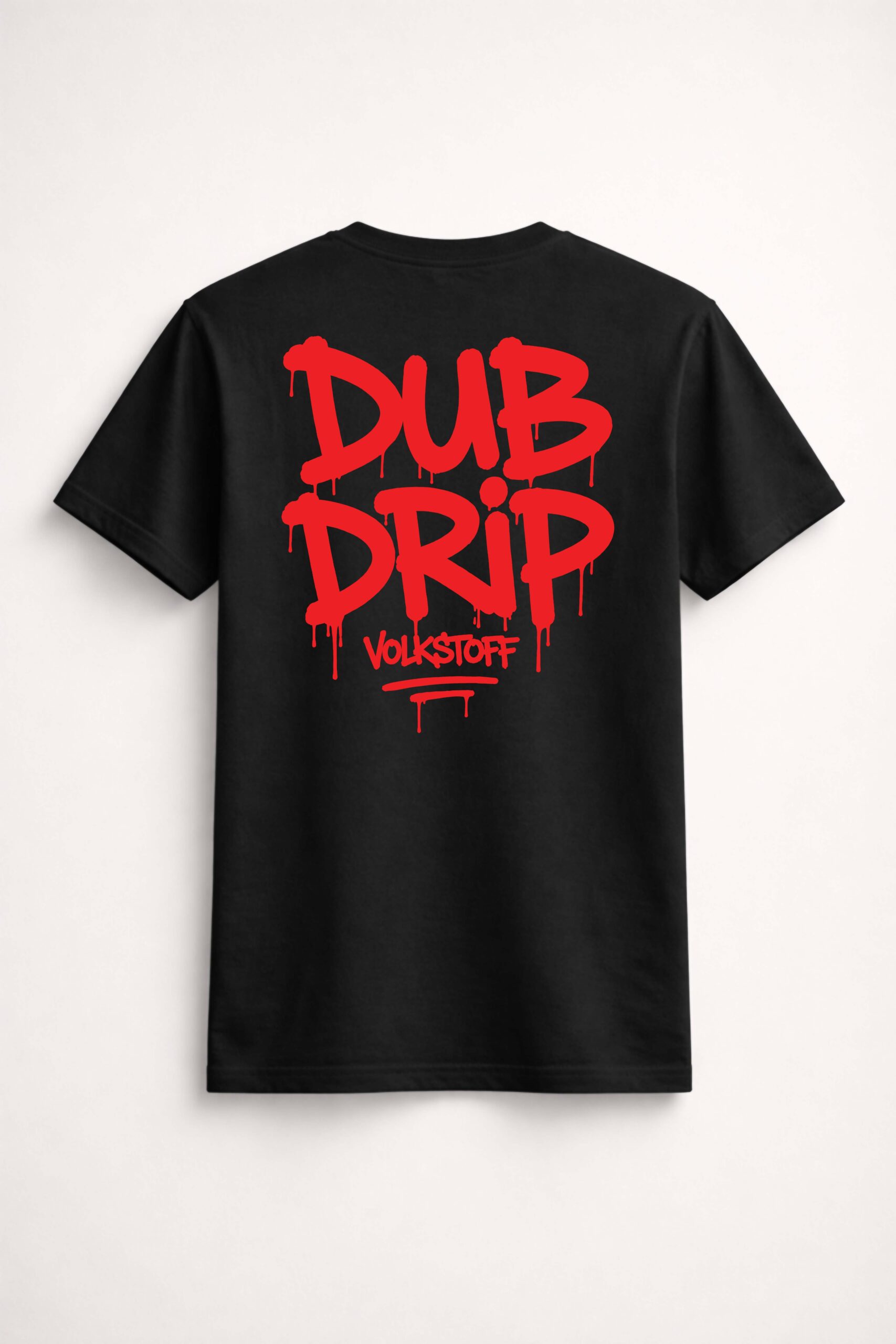 Dub Drip T Shirt – Black 11 Dub Drip T-Shirt – Black rear view with red Dub Drip graffiti artwork
