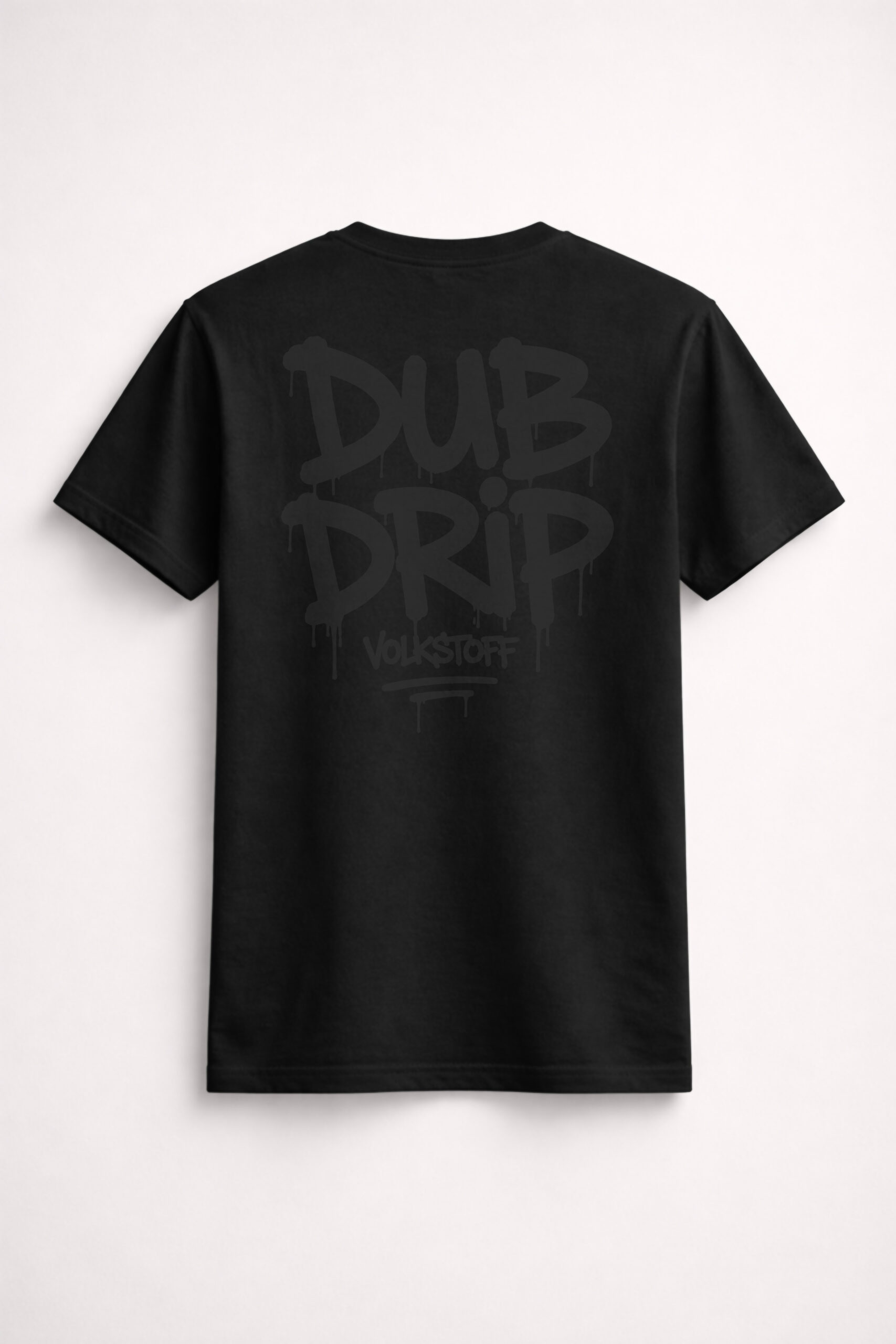 Dub Drip T Shirt – Black 9 Dub Drip T-Shirt – Black rear view with stealth grey Dub Drip graffiti artwork