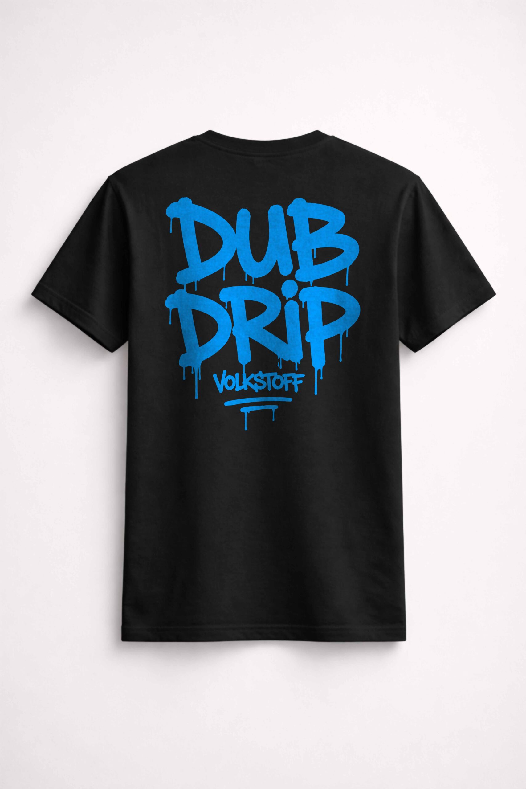Dub Drip T Shirt – Black 15 Dub Drip T-Shirt – Black rear view with VS blue Dub Drip graffiti artwork