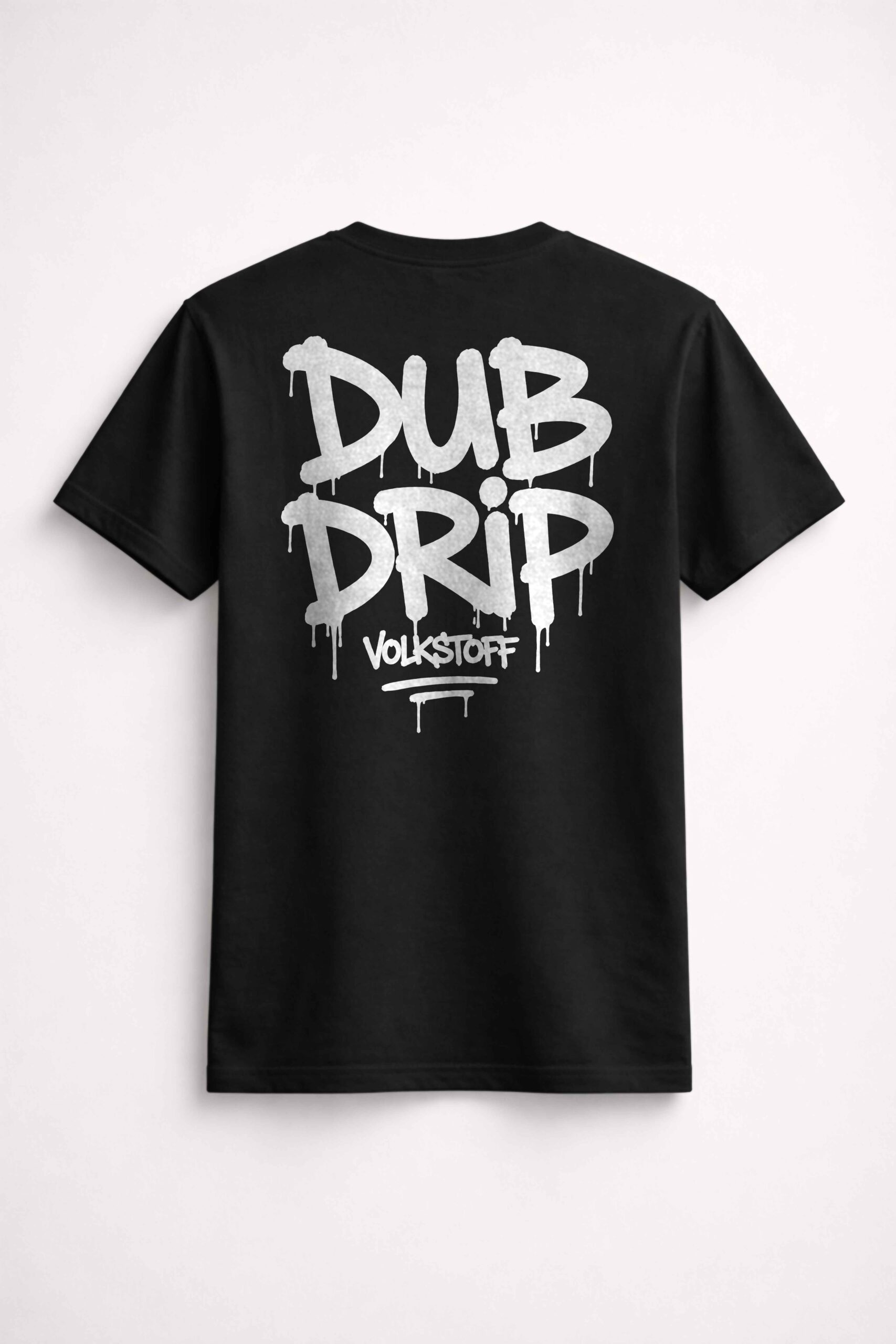 Dub Drip T Shirt – Black 1 Dub Drip T-Shirt – Black rear view with white Dub Drip graffiti artwork