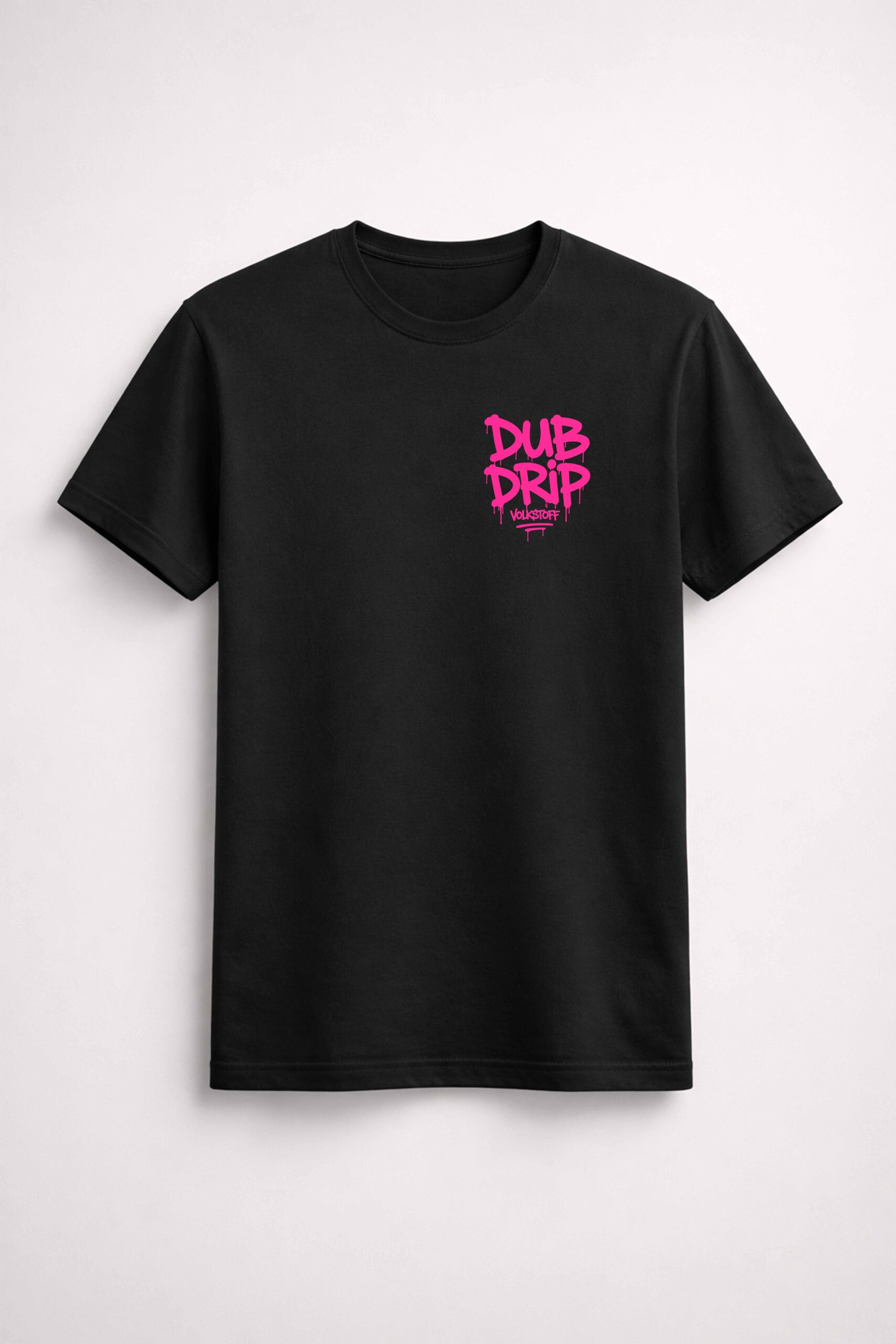 Dub Drip T Shirt – Black 12 Dub Drip T-Shirt – Black rear view with hot pink Dub Drip graffiti artwork
