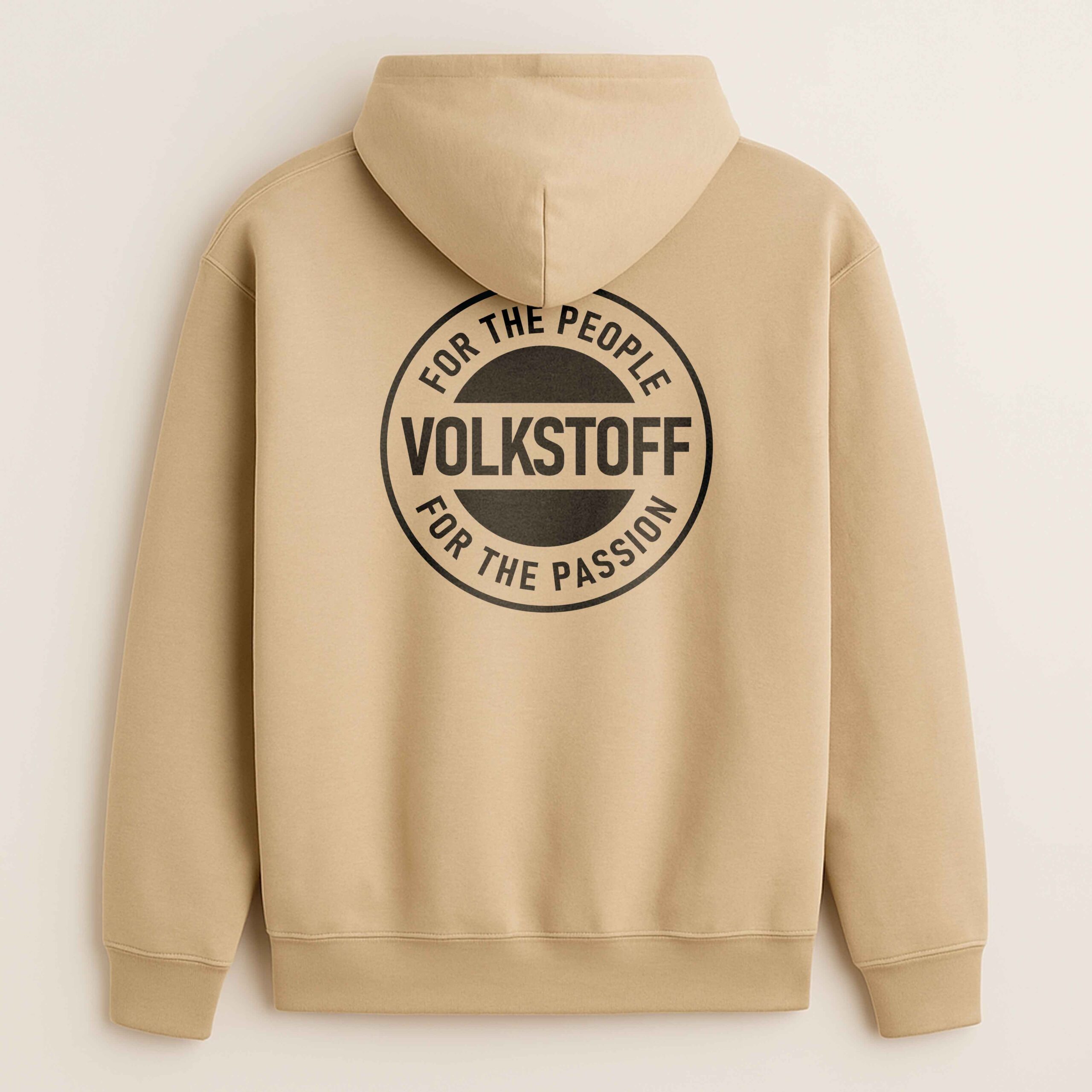Volkstoff For The People For The Passion Hoodie 7 Volkstoff For The People For The Passion Pullover Hoodie sand rear view large full back crest logo