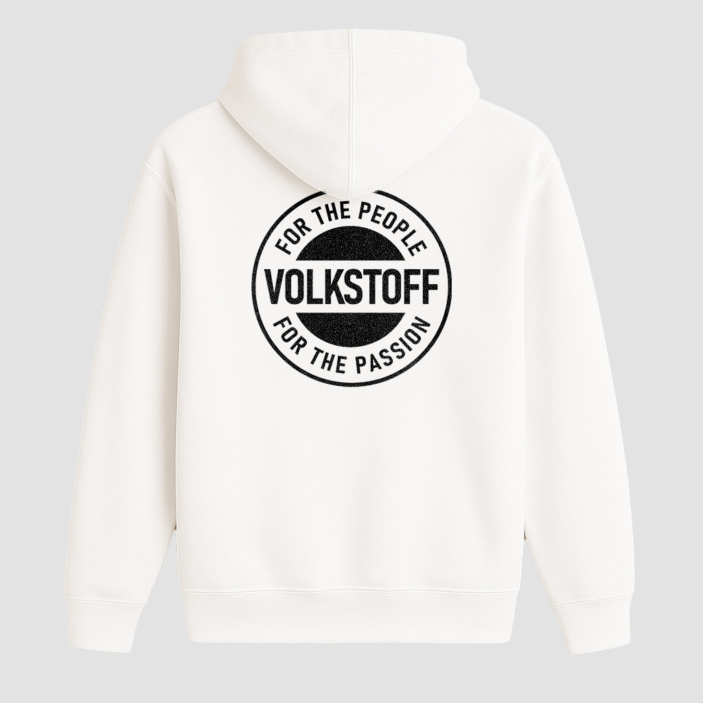 Volkstoff For The People For The Passion Hoodie 5 Volkstoff For The People For The Passion Pullover Hoodie white rear view large full back crest logo
