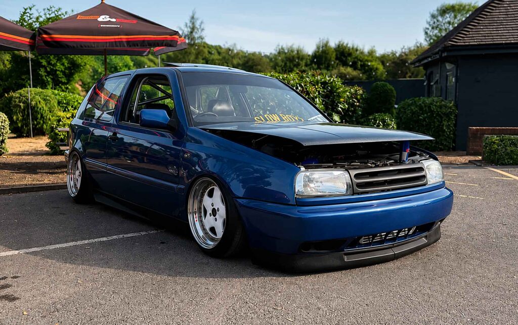 Luke's modified Mk3 Golf build with Vento front end and air suspension