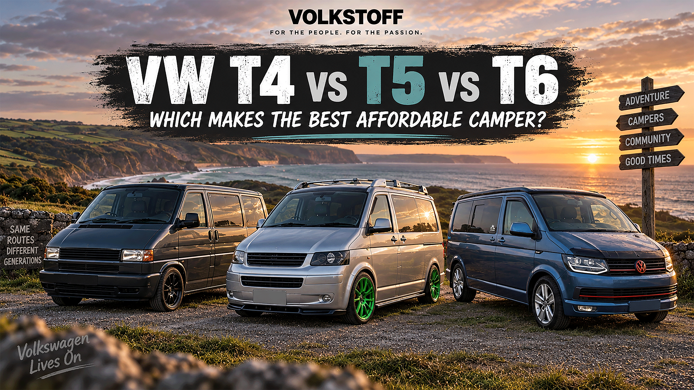 VW T4 T5 and T6 compared as affordable Volkswagen camper vans