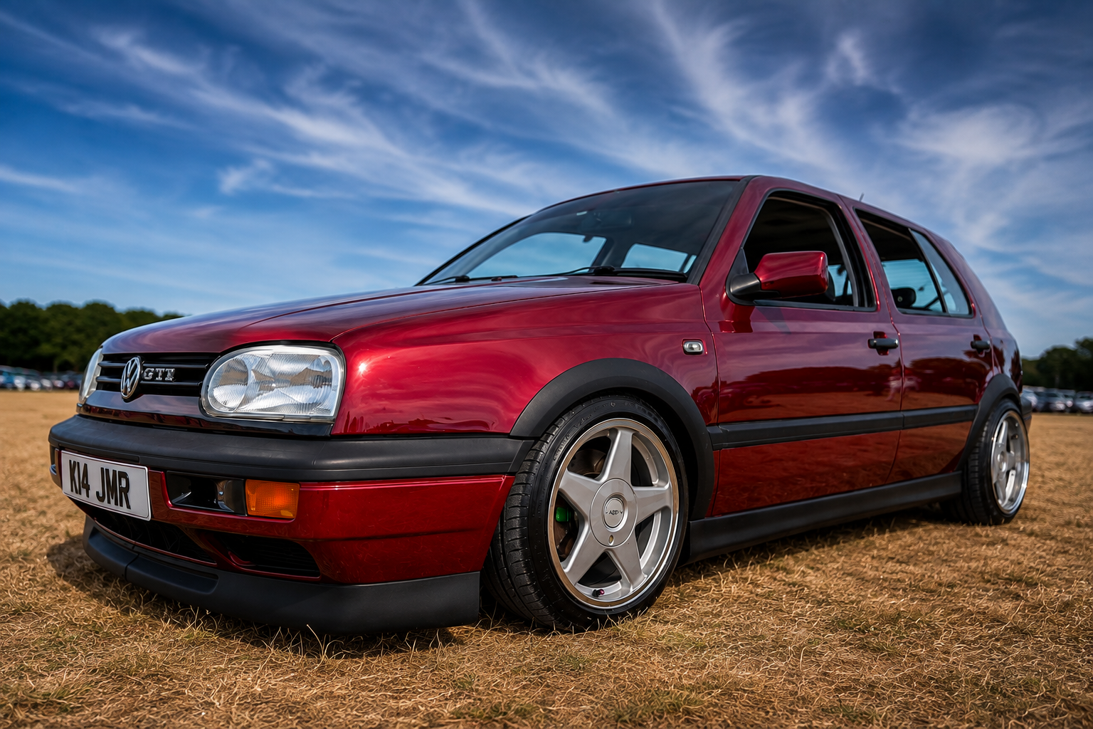 Dave Keenan’s candy-red modified Mk3 Golf GTI on genuine AZEV wheels