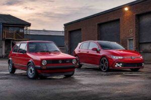 Home - Volkstoff | Volkswagen Clothing & Lifestyle Brand UK 8 Mk1 and modern Volkswagen Golf GTI celebrating 50 years of Golf GTI