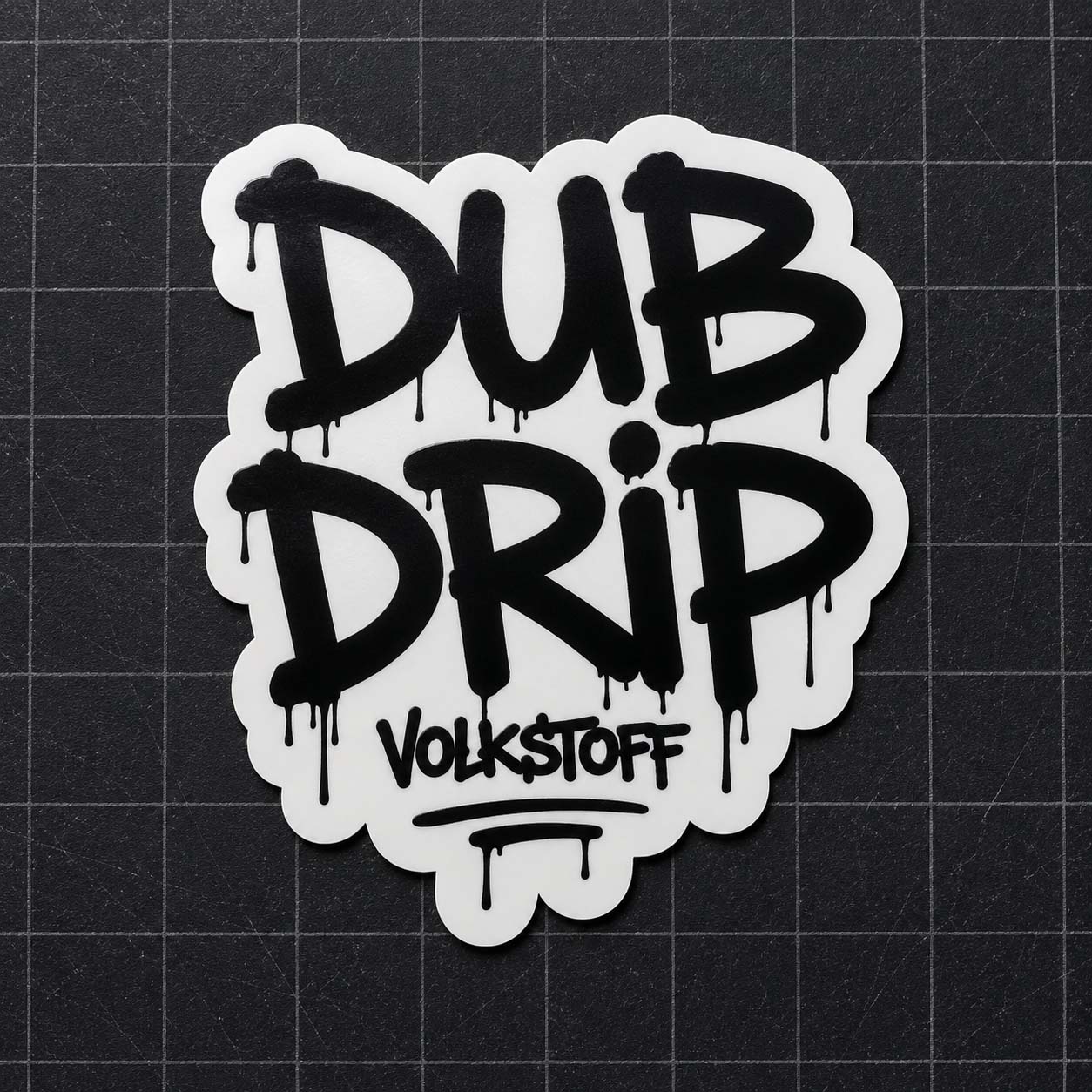 Volkstoff Dub Drip Sticker – Black & White