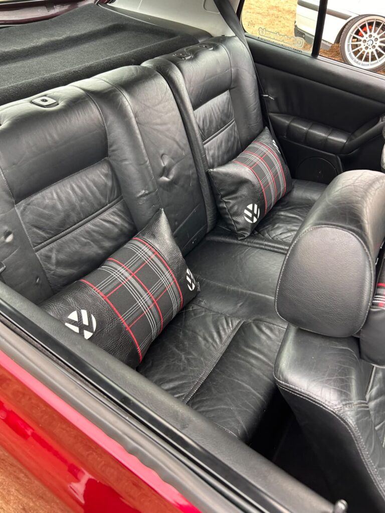 Just Another Ten Miles 9 Retro tartan details and leather seats in Dave Keenan's Mk3 Golf GTI