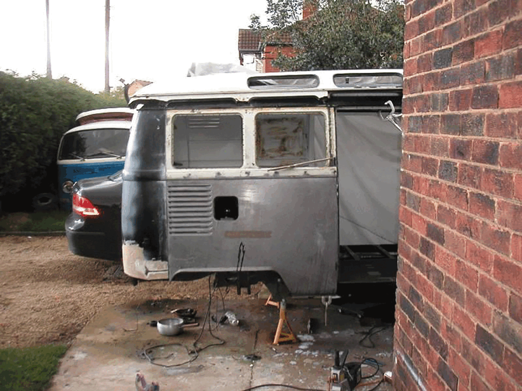 Sarah's former 1967 Volkswagen Split Screen during its project years
