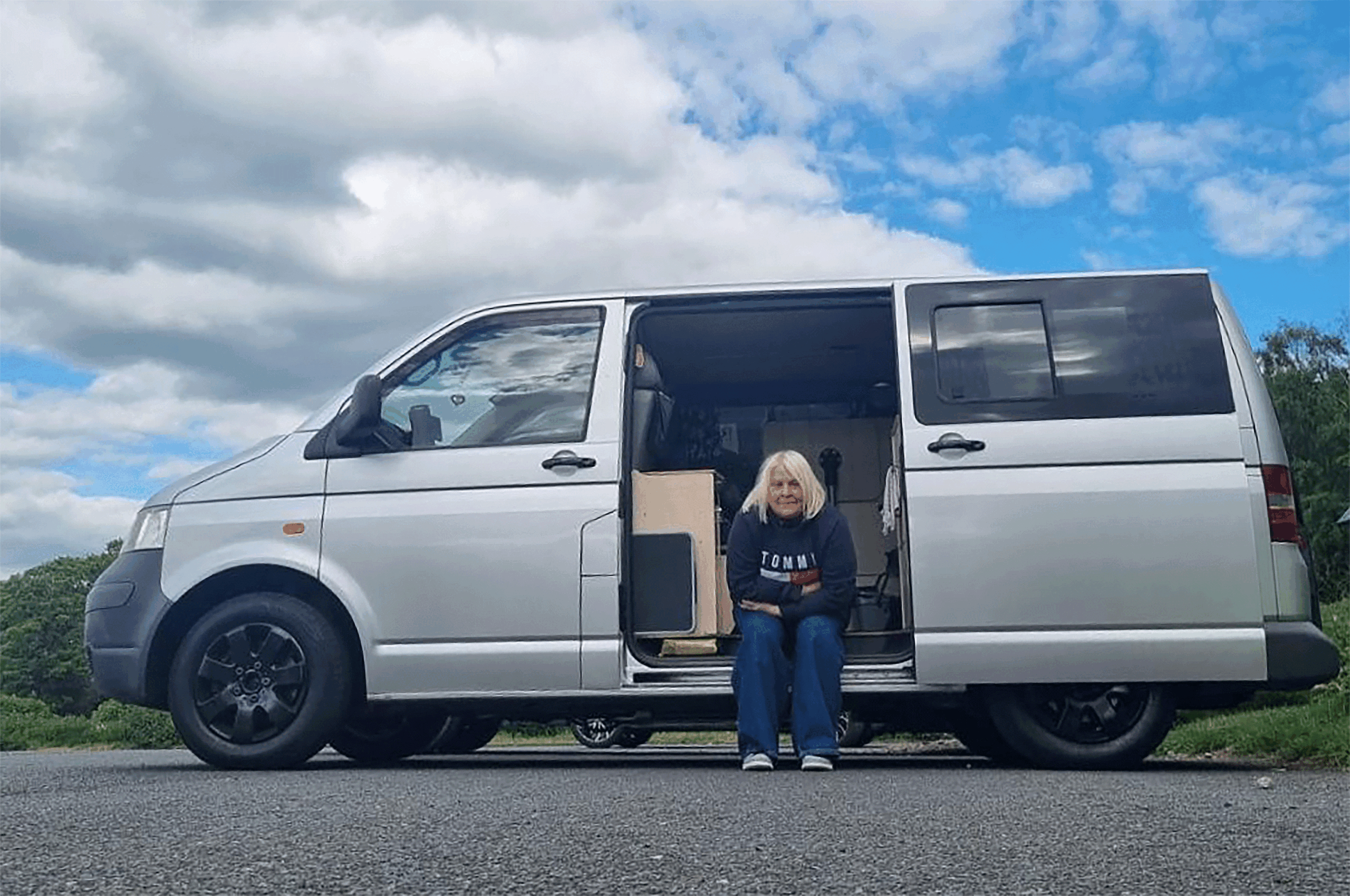 Sarah and Stan in their VW camper story