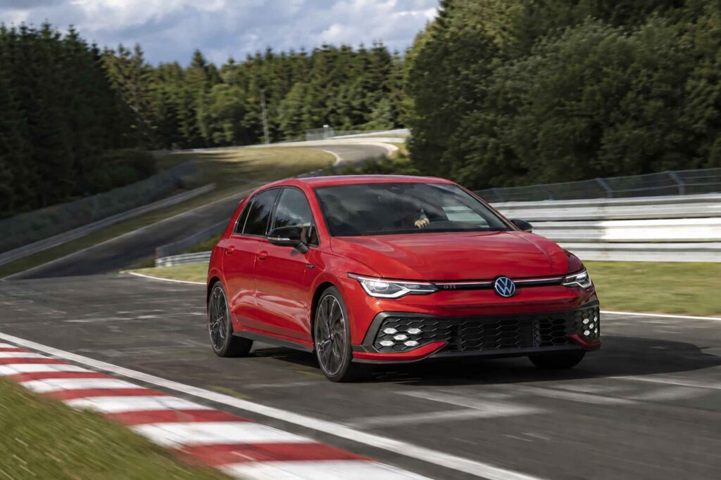 50 Years of the Golf GTI: The Car That Changed VW Culture 3 Volkswagen Golf GTI Edition 50 driving on the Nürburgring Nordschleife