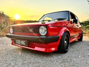Home - Volkstoff | Volkswagen Clothing & Lifestyle Brand UK 9 Richy Horton’s red Volkswagen Golf Mk1 photographed at sunset